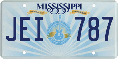MS license plate JEI787
