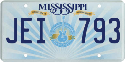 MS license plate JEI793