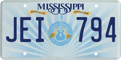 MS license plate JEI794
