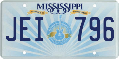 MS license plate JEI796