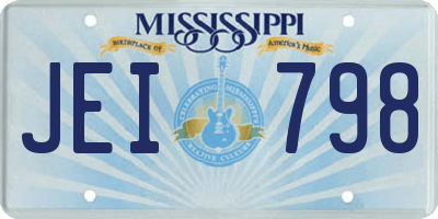 MS license plate JEI798