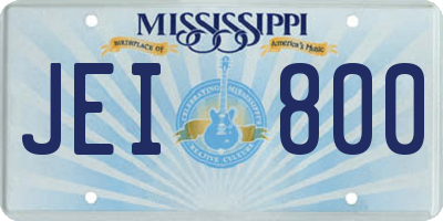 MS license plate JEI800