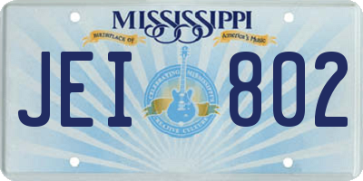MS license plate JEI802