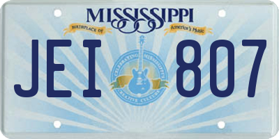 MS license plate JEI807