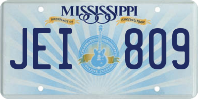 MS license plate JEI809