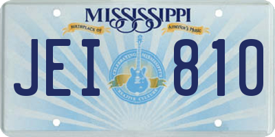 MS license plate JEI810