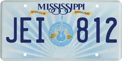 MS license plate JEI812