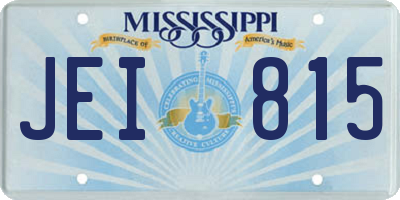 MS license plate JEI815