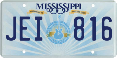 MS license plate JEI816