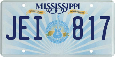 MS license plate JEI817