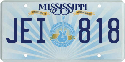 MS license plate JEI818