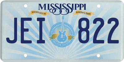 MS license plate JEI822