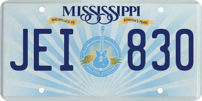 MS license plate JEI830