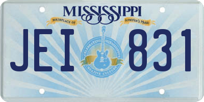 MS license plate JEI831