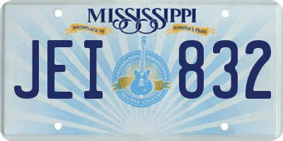 MS license plate JEI832