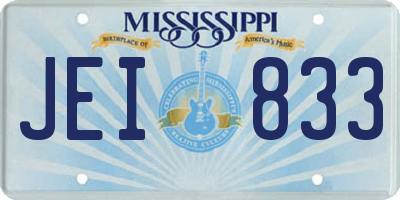 MS license plate JEI833