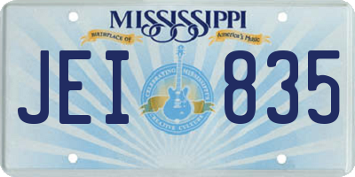 MS license plate JEI835