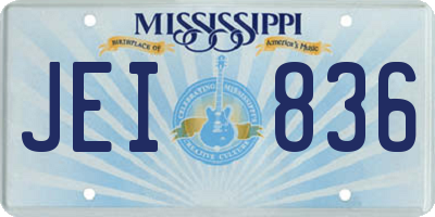 MS license plate JEI836