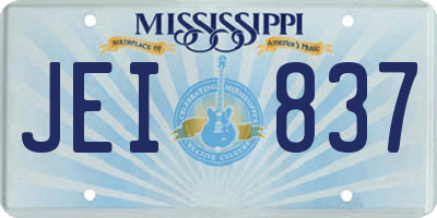 MS license plate JEI837