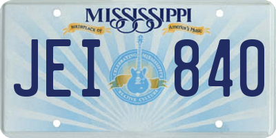 MS license plate JEI840
