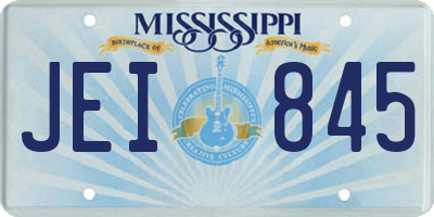 MS license plate JEI845