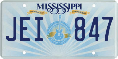 MS license plate JEI847