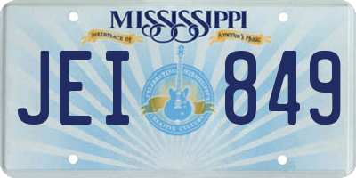 MS license plate JEI849
