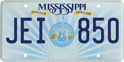 MS license plate JEI850