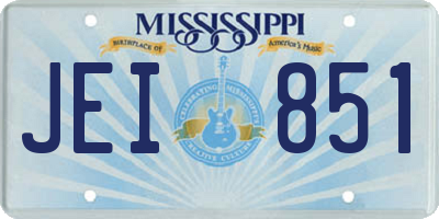 MS license plate JEI851