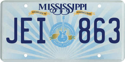 MS license plate JEI863
