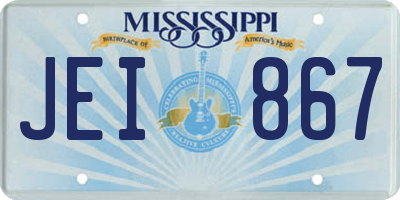 MS license plate JEI867