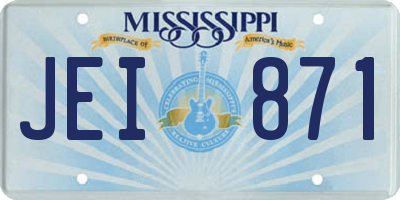 MS license plate JEI871