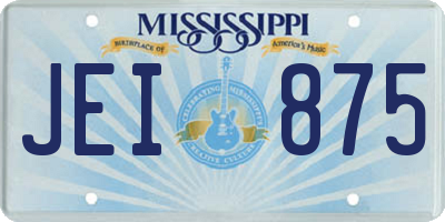 MS license plate JEI875