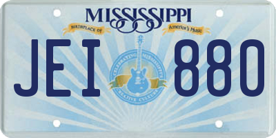 MS license plate JEI880