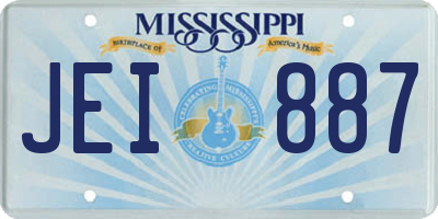 MS license plate JEI887