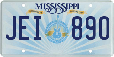 MS license plate JEI890