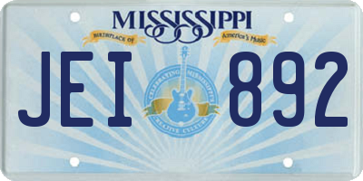 MS license plate JEI892