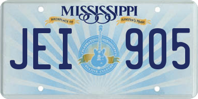 MS license plate JEI905
