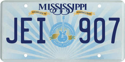 MS license plate JEI907