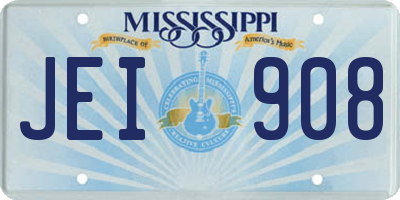 MS license plate JEI908