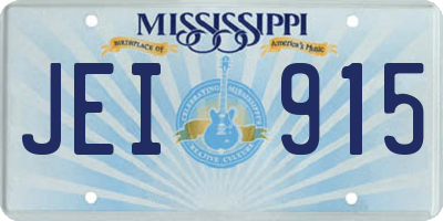MS license plate JEI915