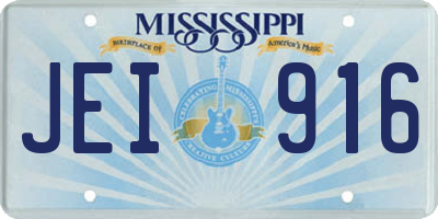 MS license plate JEI916