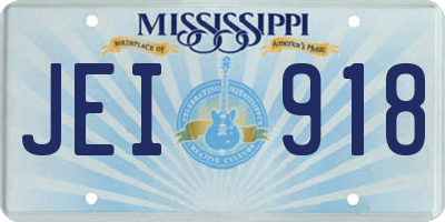 MS license plate JEI918