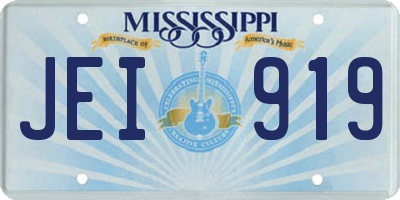MS license plate JEI919