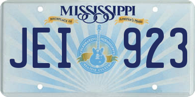 MS license plate JEI923