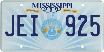 MS license plate JEI925