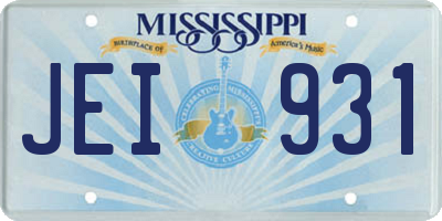 MS license plate JEI931