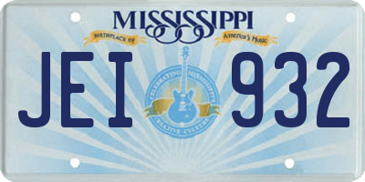 MS license plate JEI932