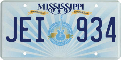 MS license plate JEI934