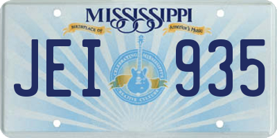 MS license plate JEI935